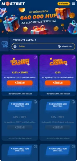 Mostbet üdvözlő bónusz